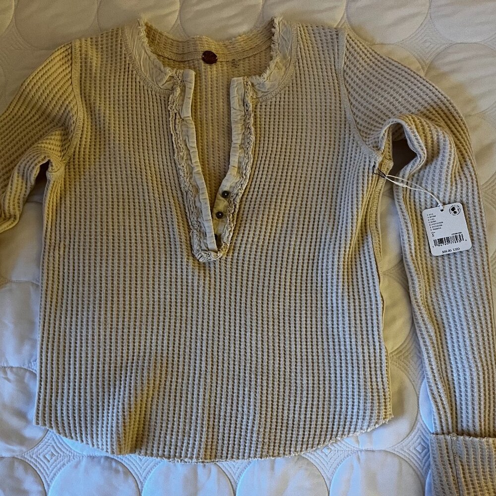 Free People Long-sleeve Henley Top (NWT)